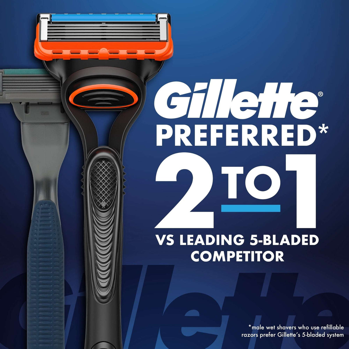 Gillette Fusion5 Manual Razor Blade Men, 1 Handle and 5 Blade Refills, Black
