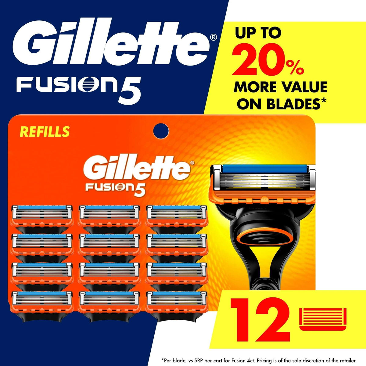 Gillette Fusion5 Manual Razor Bundle with 14 Blade Cartridge Refills