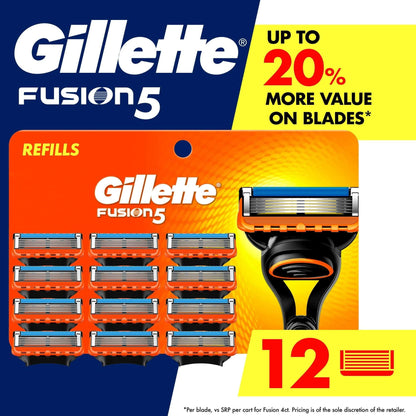 Gillette Fusion5 Manual Razor Bundle with 14 Blade Cartridge Refills