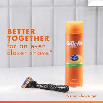 Gillette Fusion Shave Gel, Sensitive Skin Shaving Gel with Almond Oil for Men, 7 oz Pack of 2