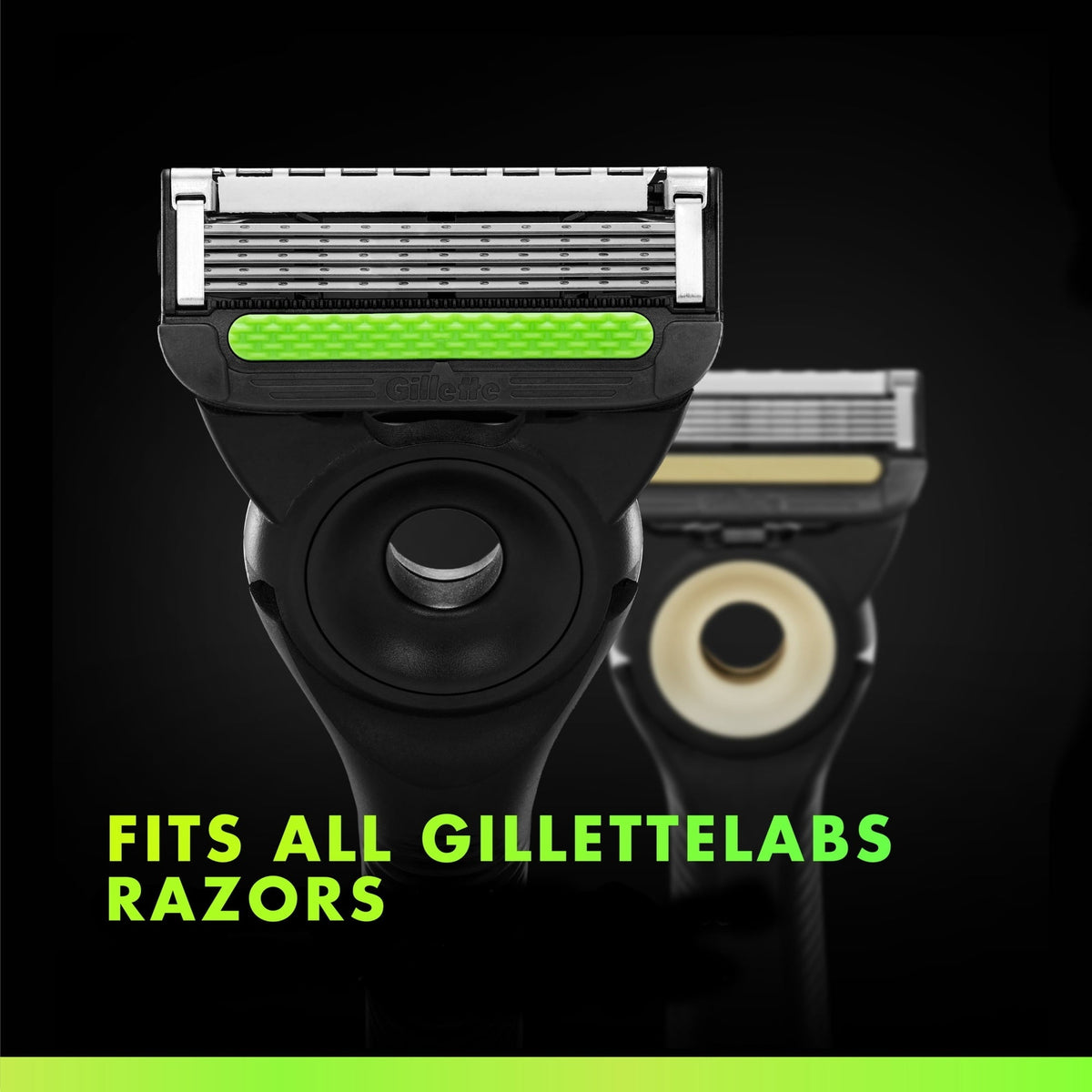 Gillette Labs Men's Razor Blade Refills with Exfoliating Bar, Green, 9 Refills