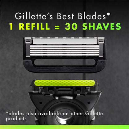 Gillette Labs Men's Razor Blade Refills with Exfoliating Bar, Green, 9 Refills