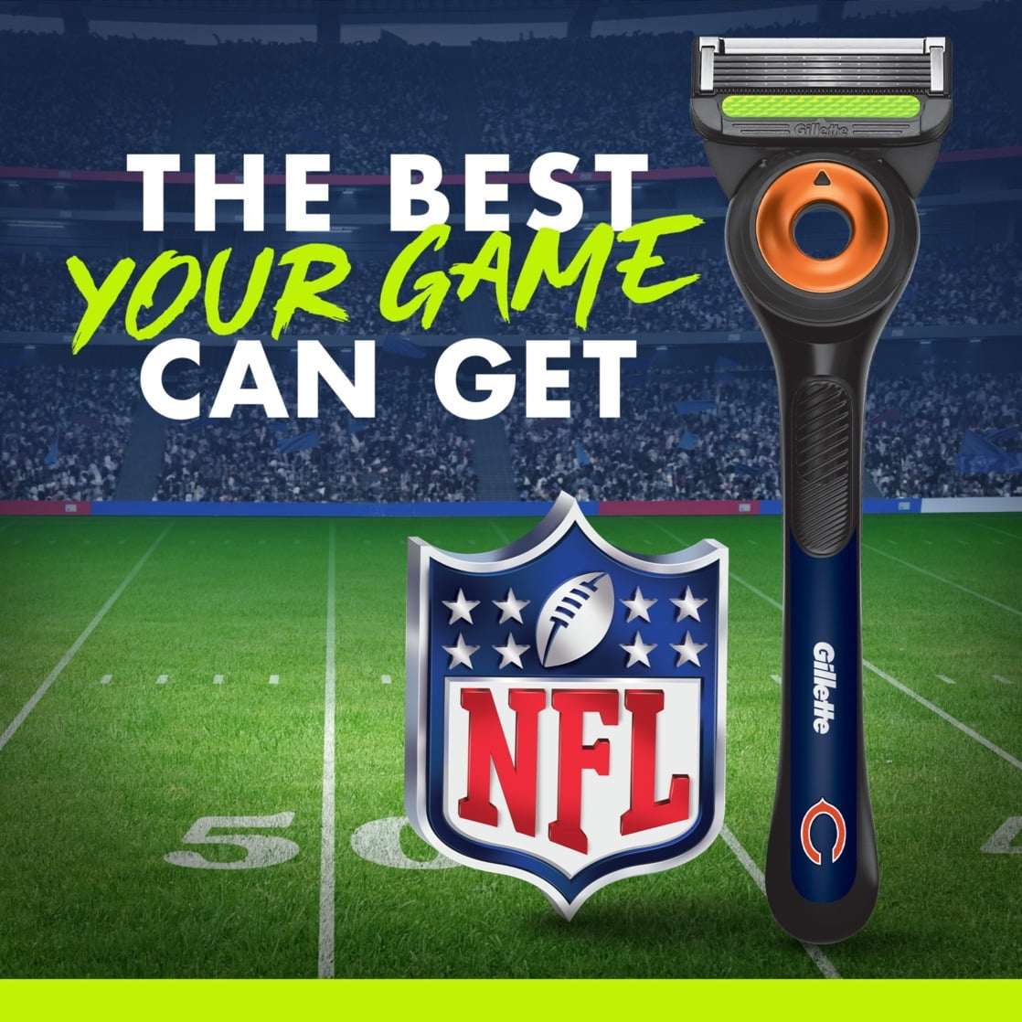Gillette Labs Official Bears Licensed Razor for Men, 1 Handle, 4 Blade Refills, with Magnetic Stand, Perfect for Game Day Grooming, Gillette Labs with Exfoliating Bar