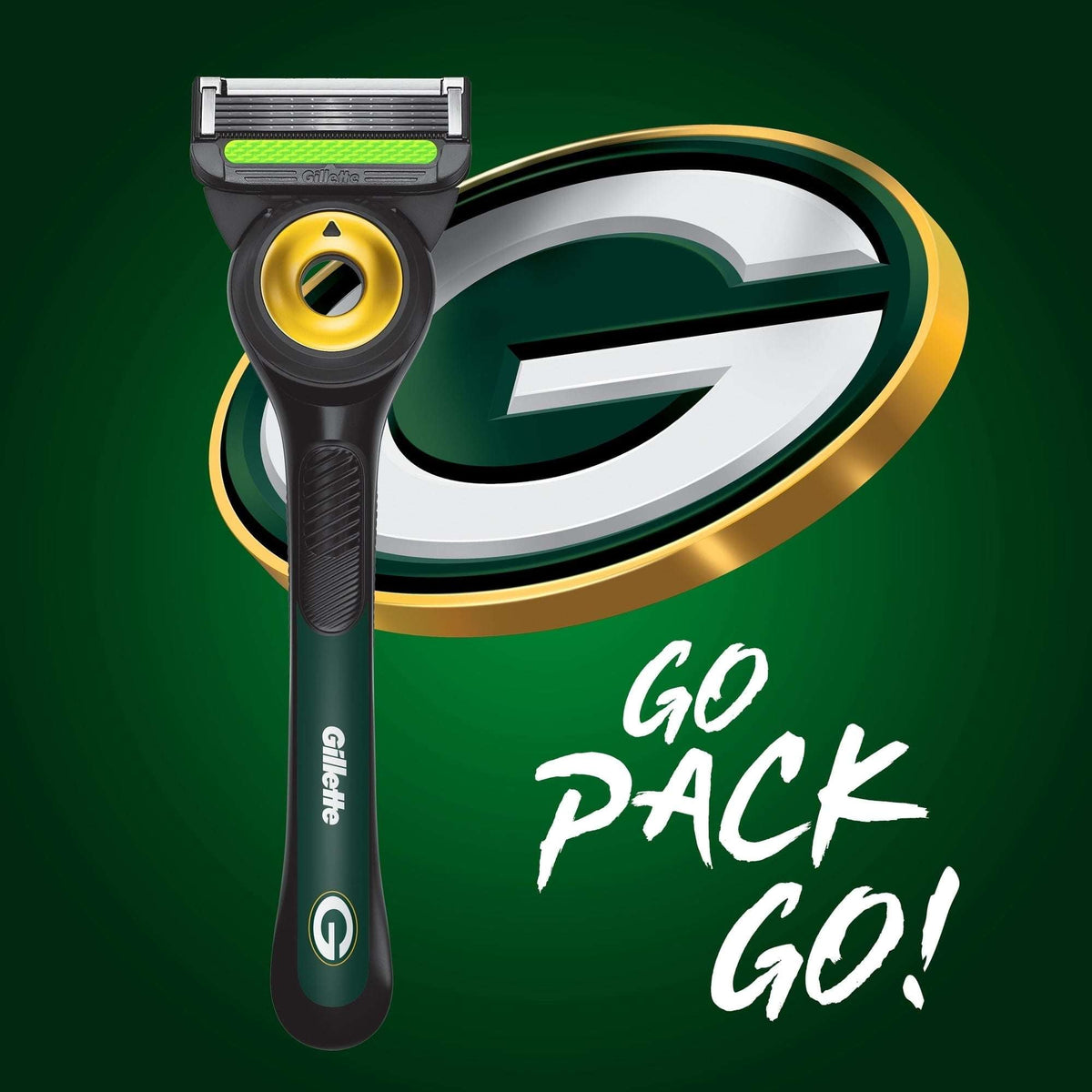 Gillette Labs Official Packers Licensed Razor for Men, 1 Handle, 1 Blade Refill