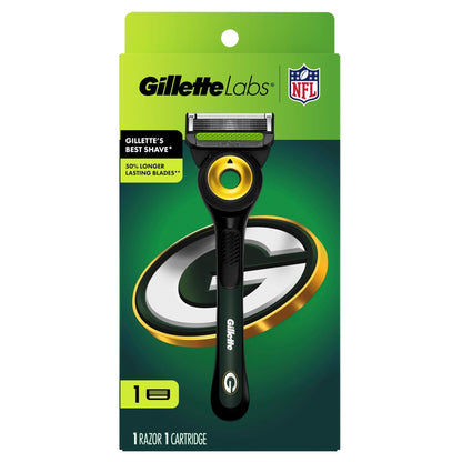 Gillette Labs Official Packers Licensed Razor for Men, 1 Handle, 1 Blade Refill