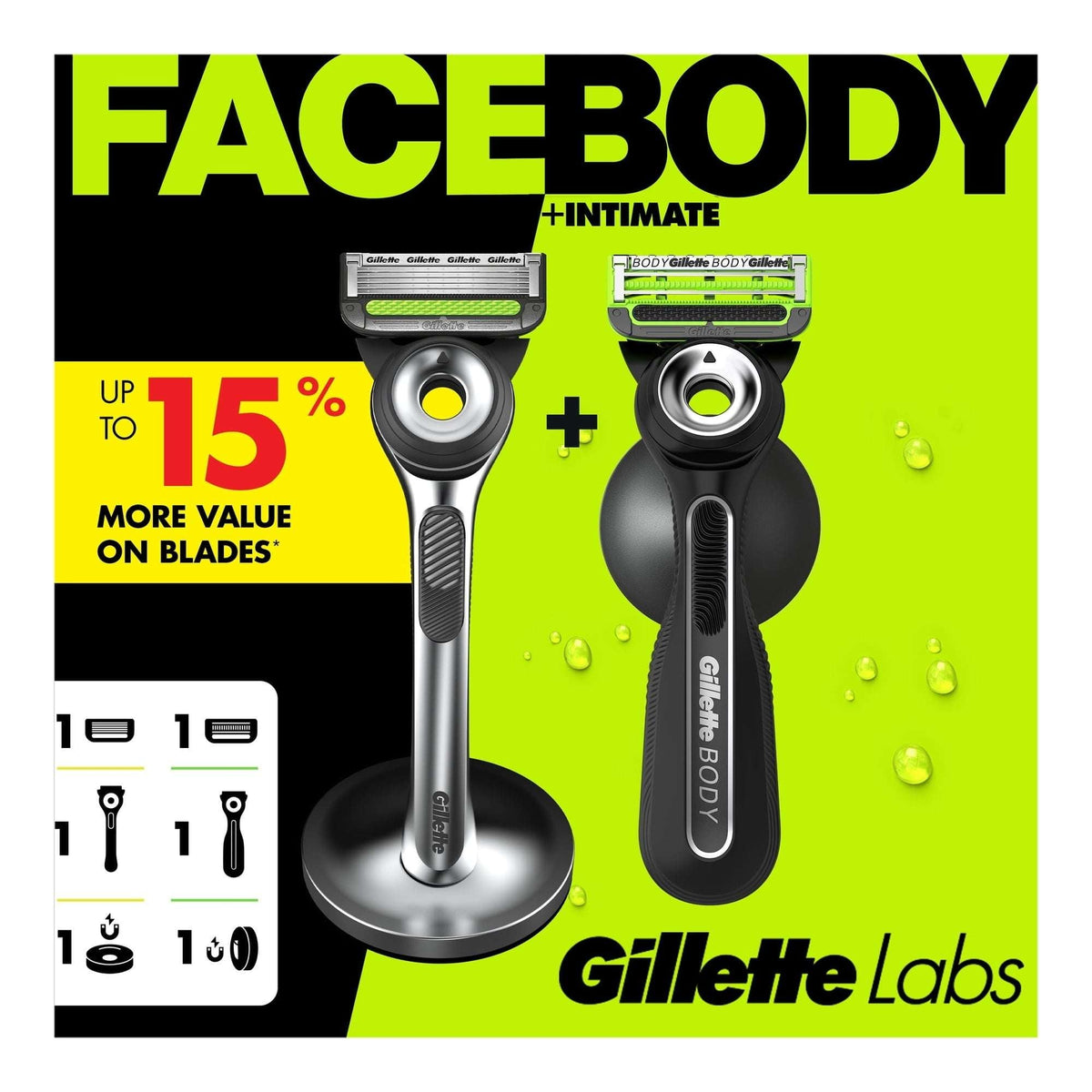 GilletteLabs Razor Duo Pack, GilletteLabs Face Razor and Body + Intimate Razor