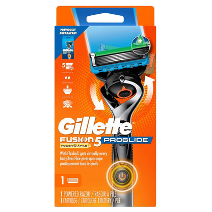 Gillette Pro Glide Power Men's Razor Handle + 1 Blade Refill, Blue
