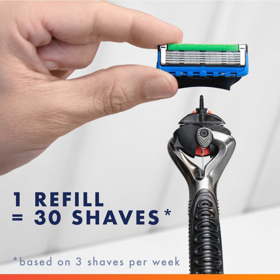 Gillette Pro Glide Power Men's Razor Handle + 1 Blade Refill, Blue