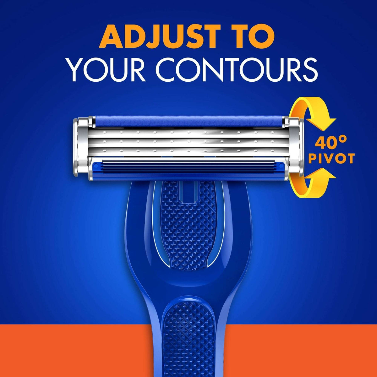 Gillette Sensor3 Refillable Razor for Men, 1 Shaving Razor Handle & 4 Blade Refills, Blue