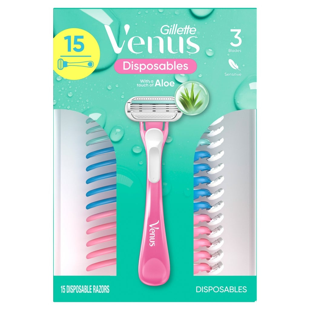 Gillette Venus Sensitive Plus Disposable Razor, 15-count