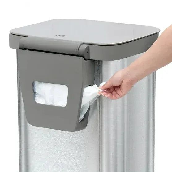 Glad Stainless Steel Trash Can and Bag Bundle