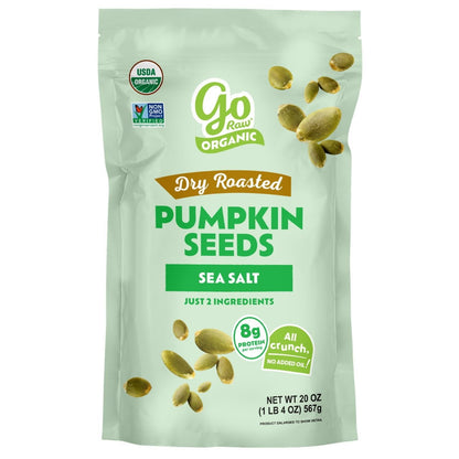 Go Raw Organic Dry Roasted Pumpkin Seeds with Sea Salt, 20 oz. (PACK OF 3 )