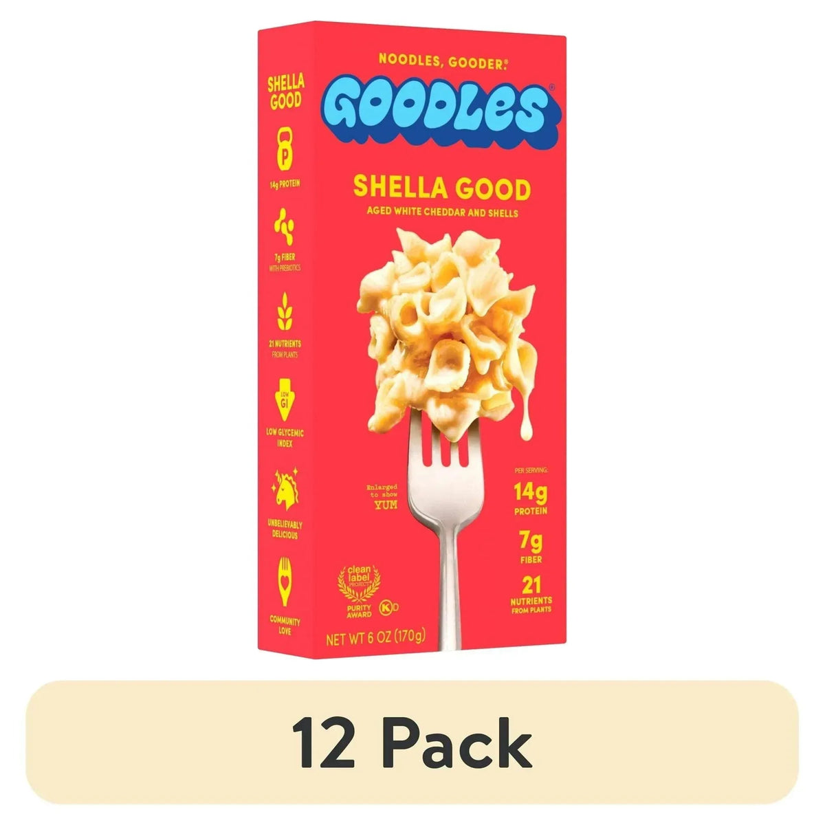 Goodles Mac & Cheese Shella Good Noodles, Cheddar, Shells, 6 oz; Brand: GOODLES