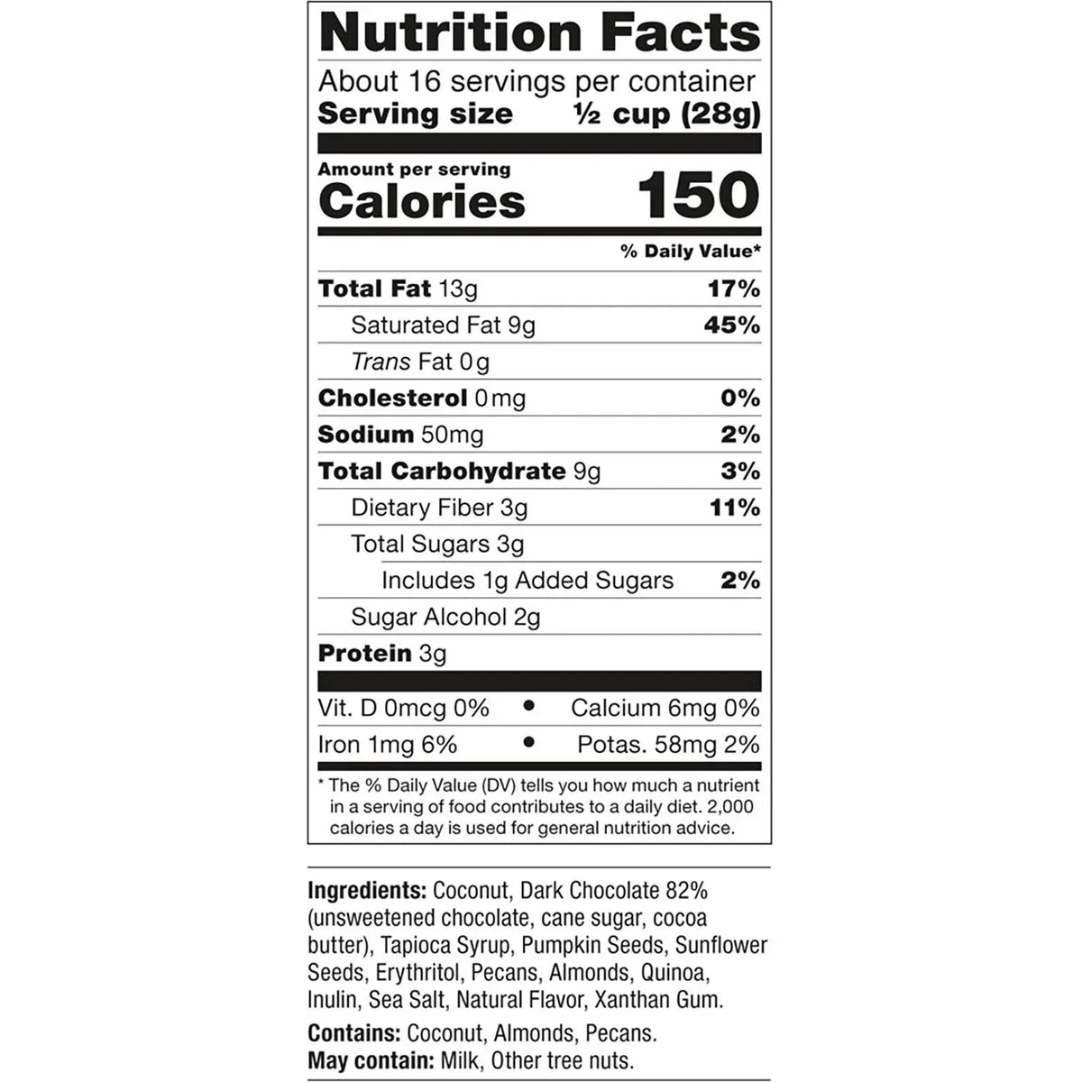 Gourmet Gatherings Dark Chocolate Keto Cluster, 16 oz.
