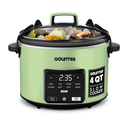 Gourmia Programmable Slow Cooker 4.5 Qt with Digital Controls and Auto Keep Warm, Black