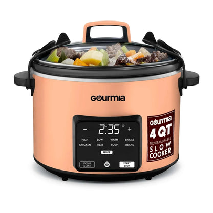 Gourmia Programmable Slow Cooker 4.5 Qt with Digital Controls and Auto Keep Warm, Black