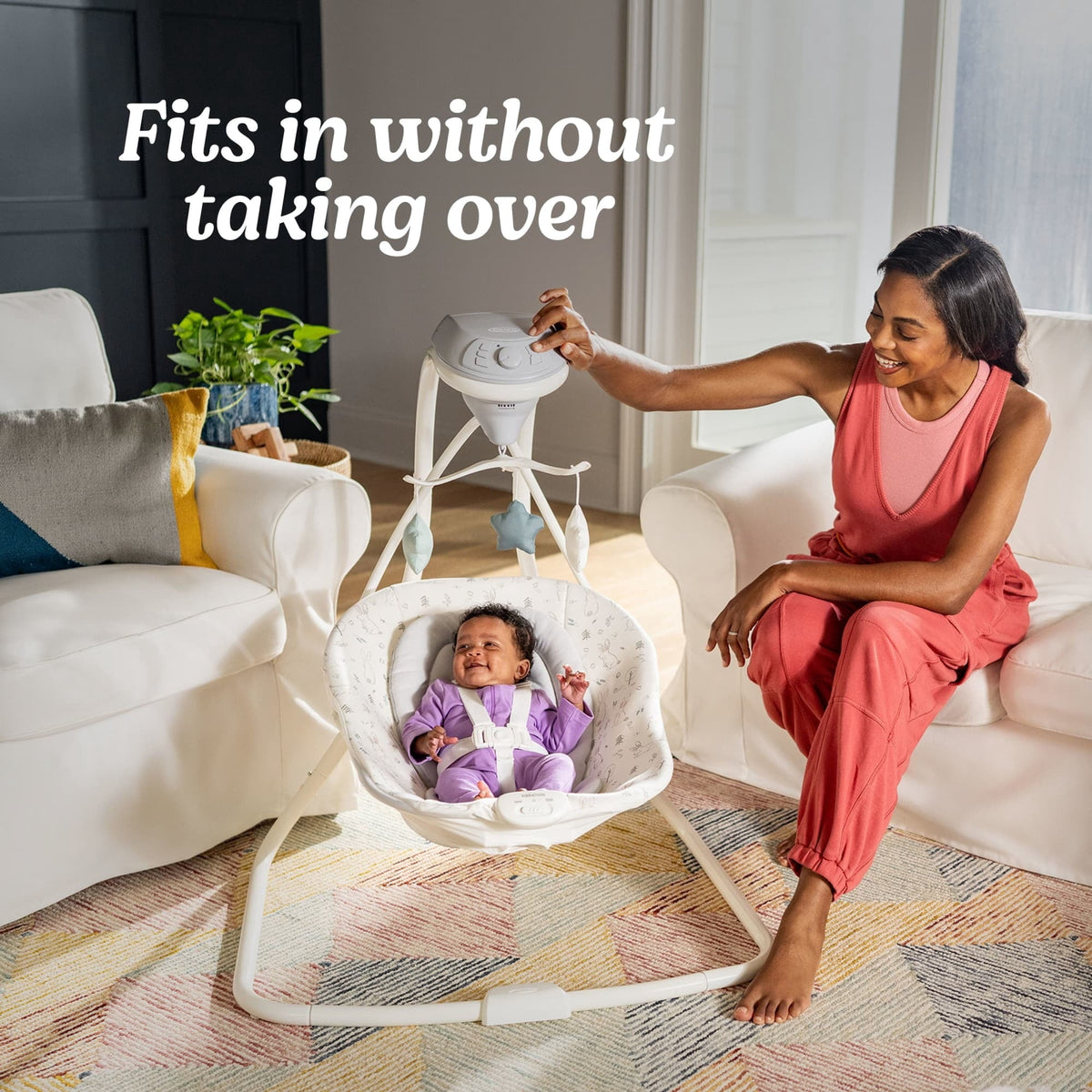 Graco Simple Sway Baby Swing, 5.5 - 30 lb, Abbington