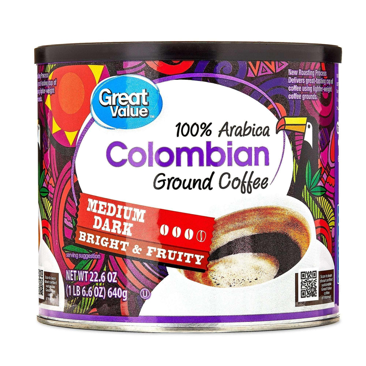 Great Value Decaf Classic Medium Roast Ground Coffee, 25.9 oz
