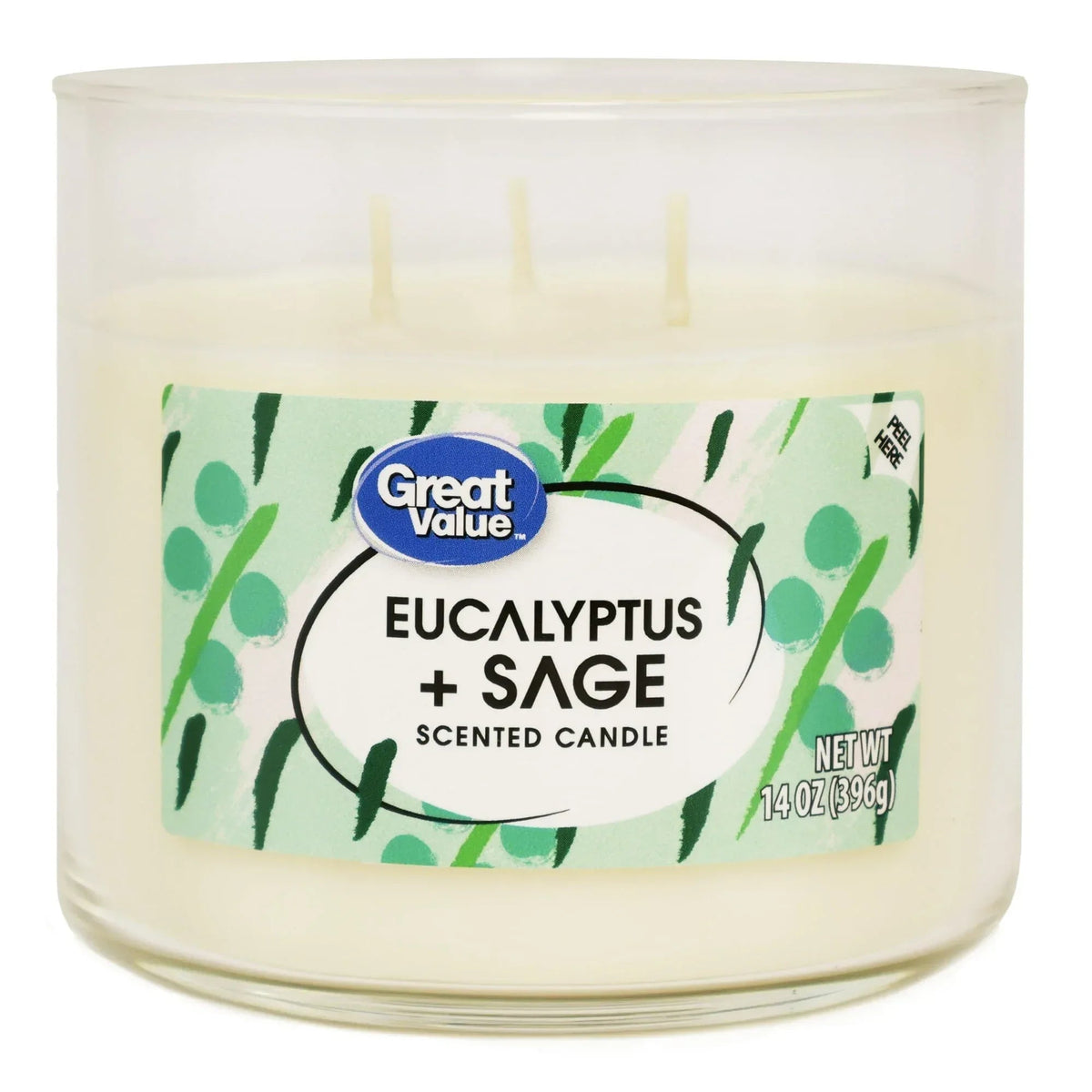 Great Value Eucalyptus & Sage Candle, 14 oz