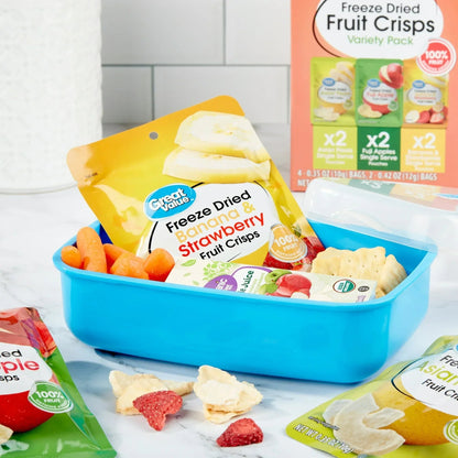 Great Value Freeze Dried Fruit Crisps, Variety Pack, 6 Count, 2.26 oz