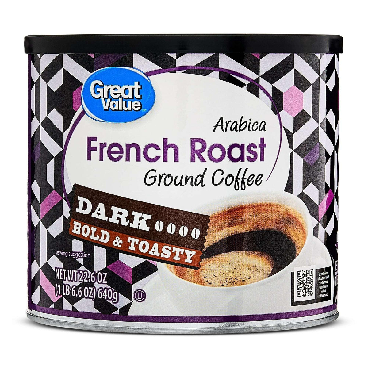 Great Value Decaf Classic Medium Roast Ground Coffee, 25.9 oz