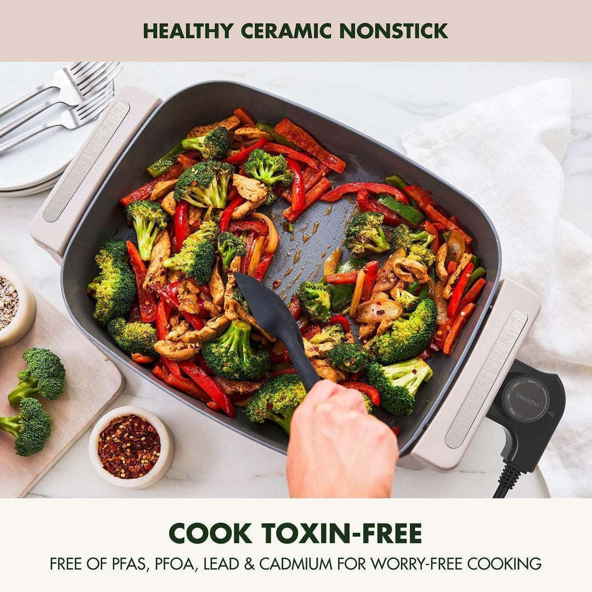 GreenPan Advanced 7-Quart Electric Ceramic Nonstick Skillet