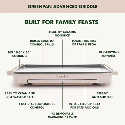 GreenPan Advanced Electric Griddle & Warming Drawer