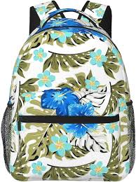 Green Leaves Backpack for women/mother, Watercolor Eucalyptus and Palm Leaf Design, for Travel, Hiking, Laptop Storage