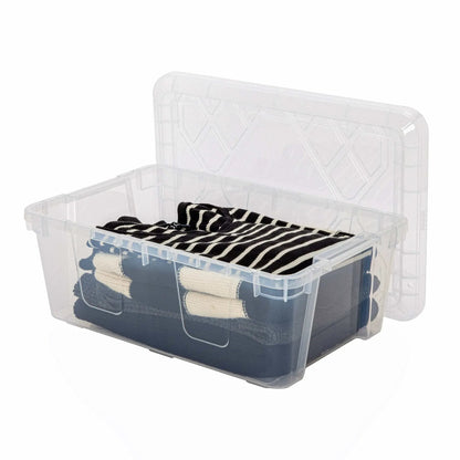 Greenmade InstaView 13 Quart Clear Plastic Stackable Storage Bins, 8-pack