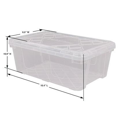 Greenmade InstaView 13 Quart Clear Plastic Stackable Storage Bins, 8-pack