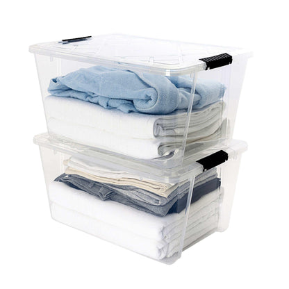 Greenmade InstaView 45 Quart Storage Bin with Latching Lid, 4-pack