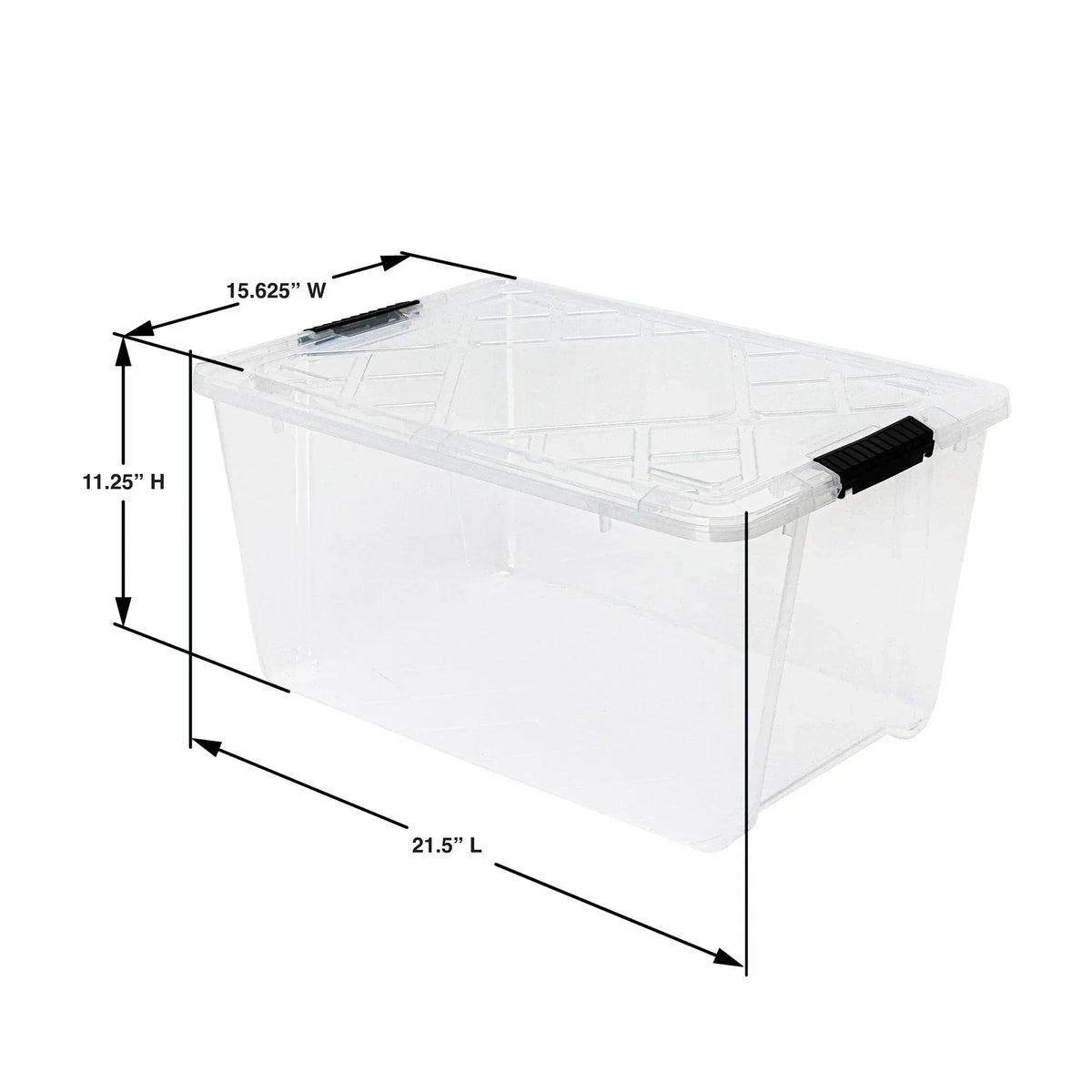 Greenmade InstaView 45 Quart Storage Bin with Latching Lid, 4-pack