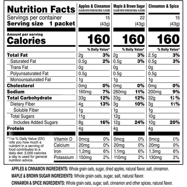 Quaker Instant Oatmeal, Variety Pack, 1.51 oz, 52-count