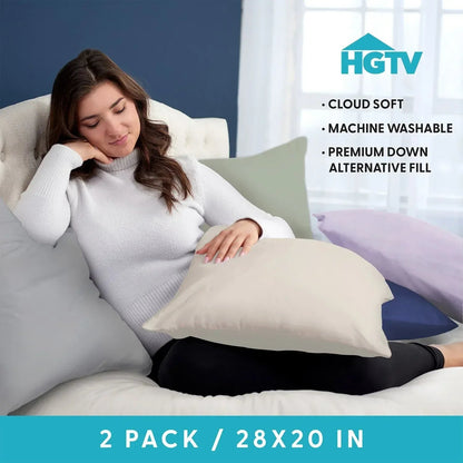 HGTV 2-Pack Fun Cloud Bed Pillow, 20" x 28"