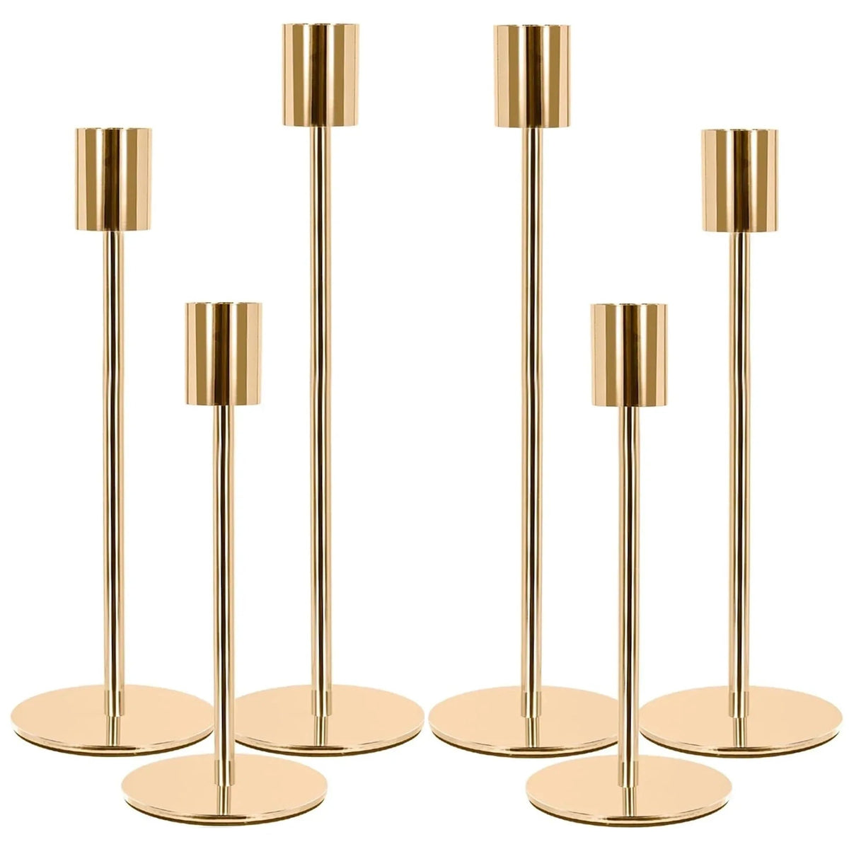 HIDAWN Matte Taper Candle Holders, 6 Pack Metal Candlestick Holders for Wedding, Dinning, Party