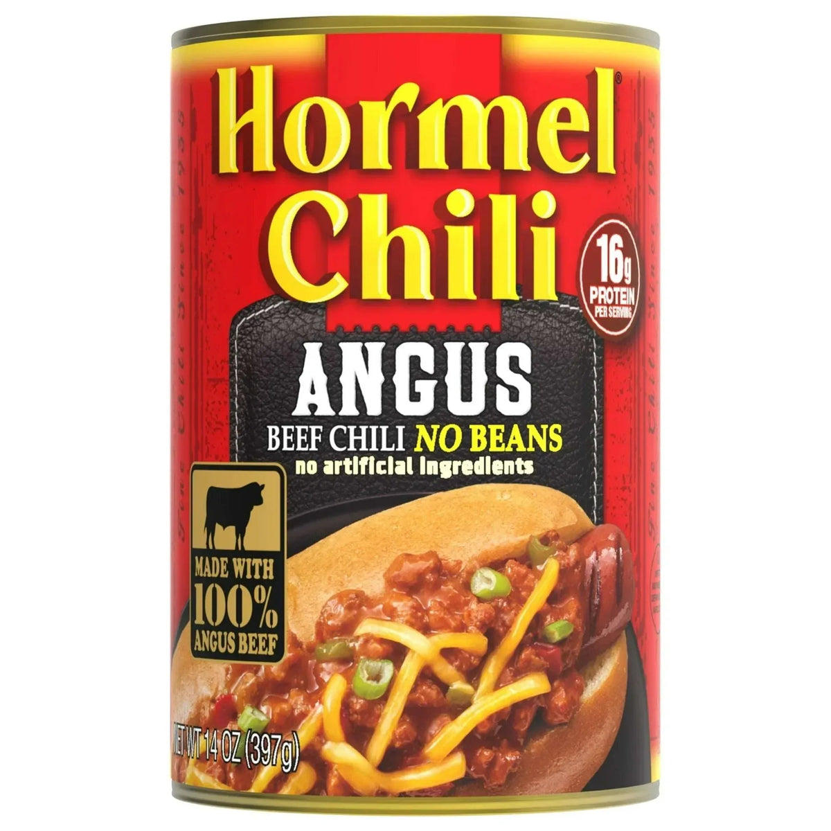 HORMEL Angus Chili No Beans Canned Chili, Shelf-Stable, 15 oz Steel Can