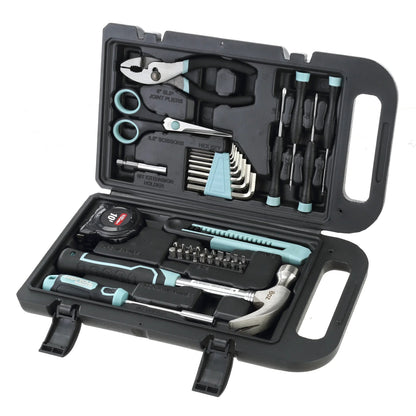 Hyper Tough 40-Piece Seafoam Household Tool Kit for Basic Repairs and DIY Projects