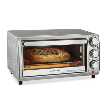 Hamilton Beach 4-Slice Countertop Toaster Oven with 5 Versatile Cooking Modes, Red