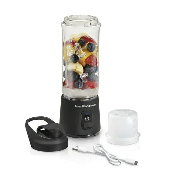 Hamilton Beach Blend Now Portable Personal Blender for Smoothies with Travel Lid, 16 oz, Black