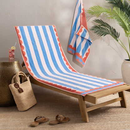 Harbor Bay Chaise Lounge Cotton Beach Towel, 2-pack