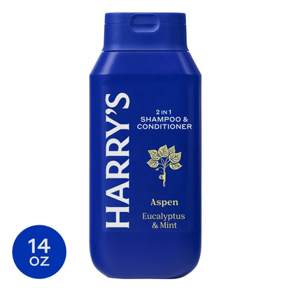 (3 PACK ) Harry's Men's 2 in 1 Shampoo and Conditioner, Original Aspen Scent, 14 fl oz