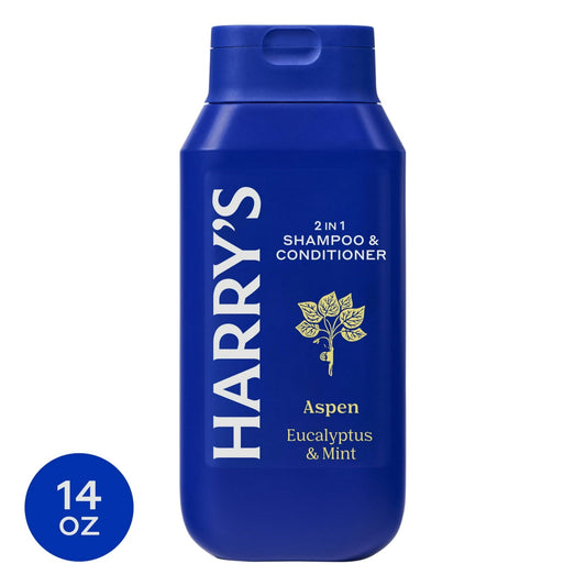 (3 PACK ) Harry's Men's 2 in 1 Shampoo and Conditioner, Original Aspen Scent, 14 fl oz