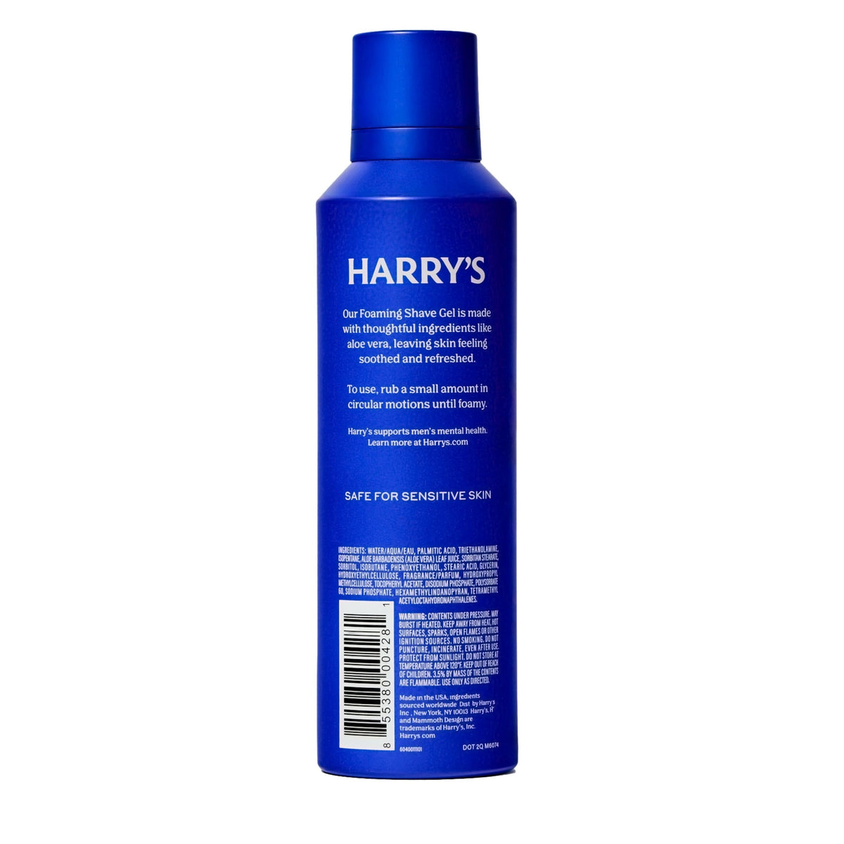 Harry's Men's Foaming Shave Gel with Aloe, 6.7 oz, 2 Pack