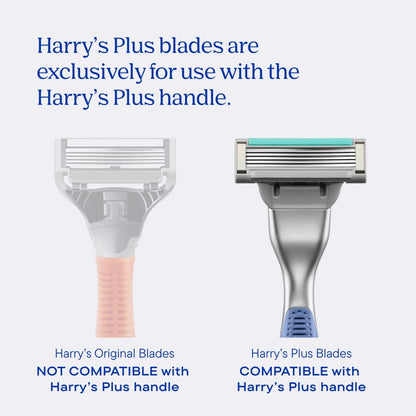 Harry's Plus Shaving Razor for Men with 5 Razor Blade Refill Cartridges, Moss Green