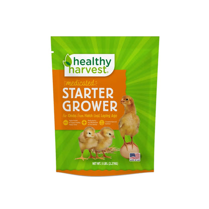 Healthy Harvest Medicated Starter Crumble Feed for Baby Chicks, 5 lb bag
