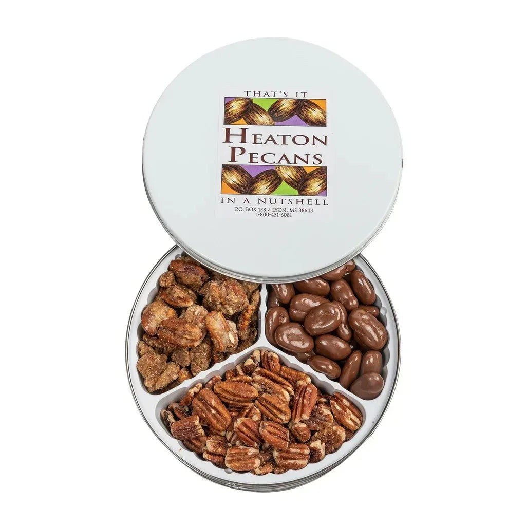 Heaton Pecans Large Square Milk Chocolate Covered Pecan Tin, 3.75 lb.