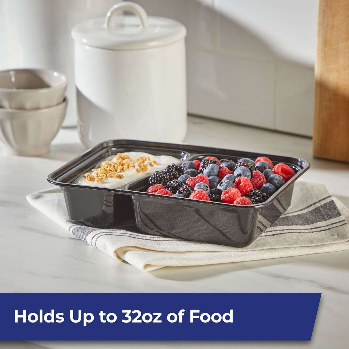 Hefty Food Storage Containers Two Compartment with Lids 32 fl. oz., 50 pcs