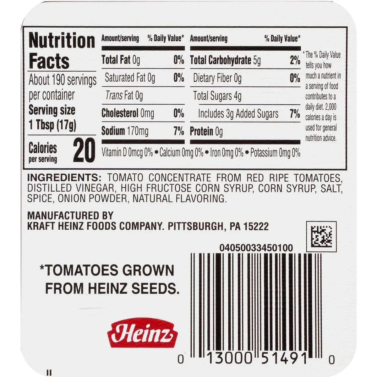 Heinz Original Tomato Ketchup, 114 oz.
