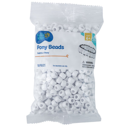 Hello Hobby Pony Bead Mix, Black, 500 Pieces, Plastic Craft Beads for Jewelry Making and DIY Projects