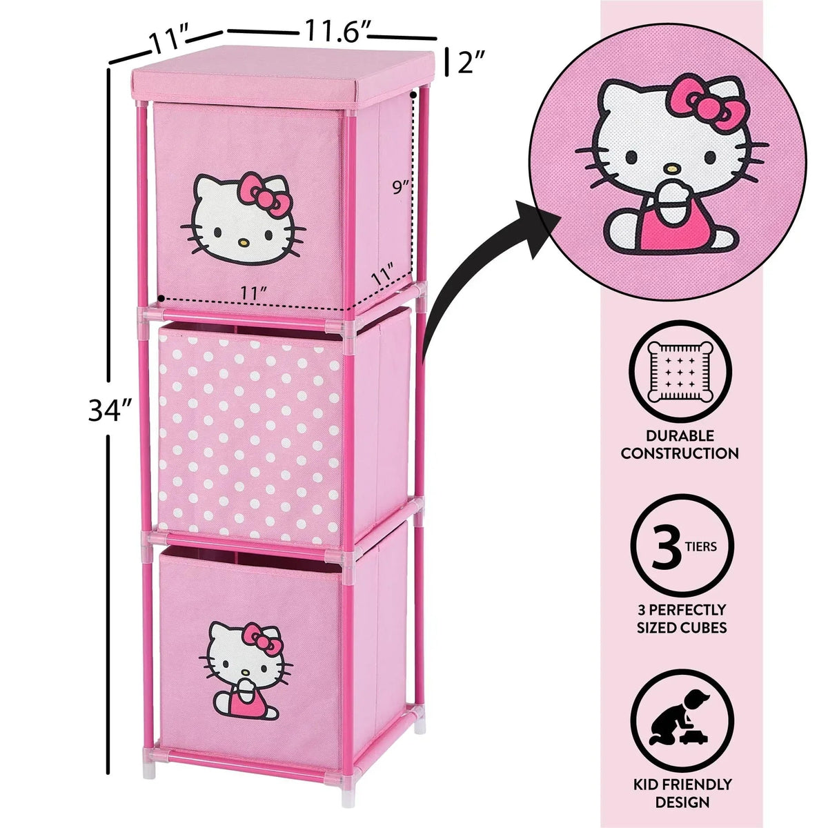 Hello Kitty Kids' Storage Tower, Pink